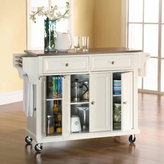 Crosley Furniture Full Size Kitchen Cart With Stainless Steel Top