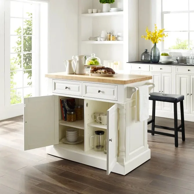 Crosley Furniture Kitchen Island With Butcher Block Top