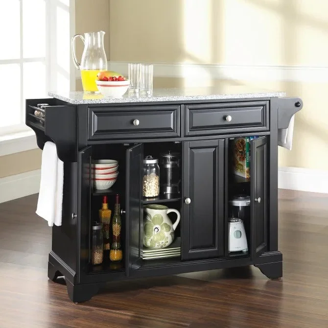 Crosley Furniture Lafayette Full Size Kitchen Island Solid Gray Granite Top