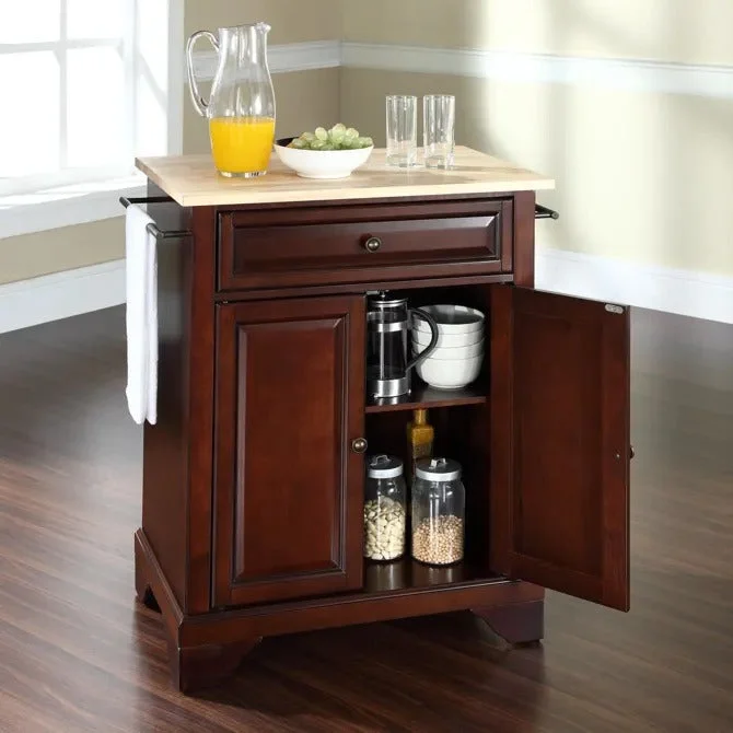 Crosley Furniture Lafayette Mahogany/natural Wood Top Portable Kitchen Island/cart