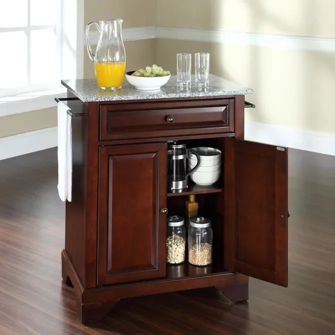 Crosley Furniture - Lafayette Solid Granite Top Portable Kitchen Island In Mahogany Finish