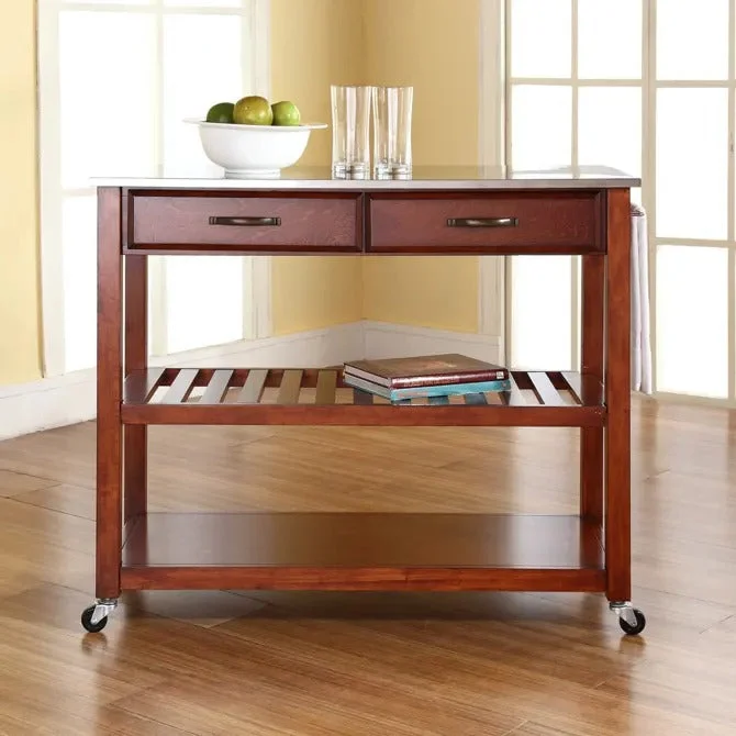 Crosley Furniture Stainless Steel Top Kitchen Prep Cart