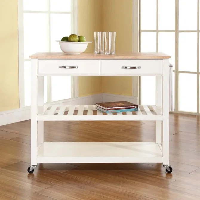 Crosley Furniture Wood Top Kitchen Prep Cart