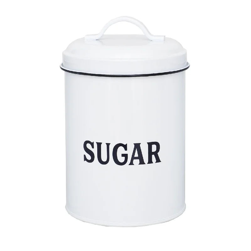 Countryside Tin Canister, White