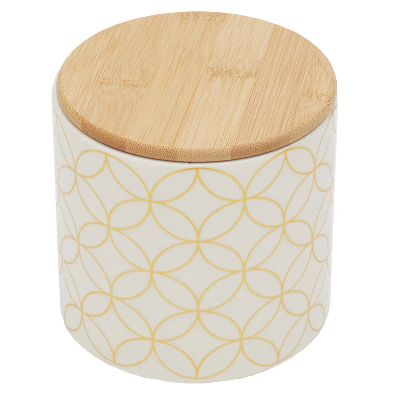 Vescia Small Ceramic Canister with Bamboo Top