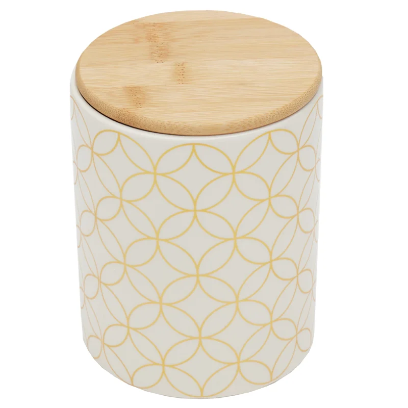 Vescia Medium Ceramic Canister with Bamboo Top