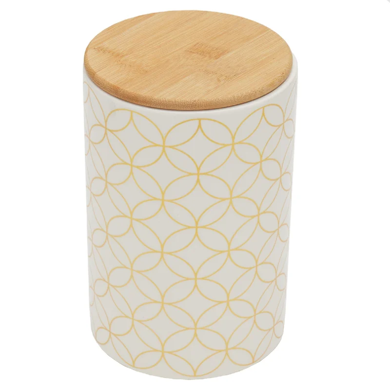 Vescia Large Ceramic Canister with Bamboo Top