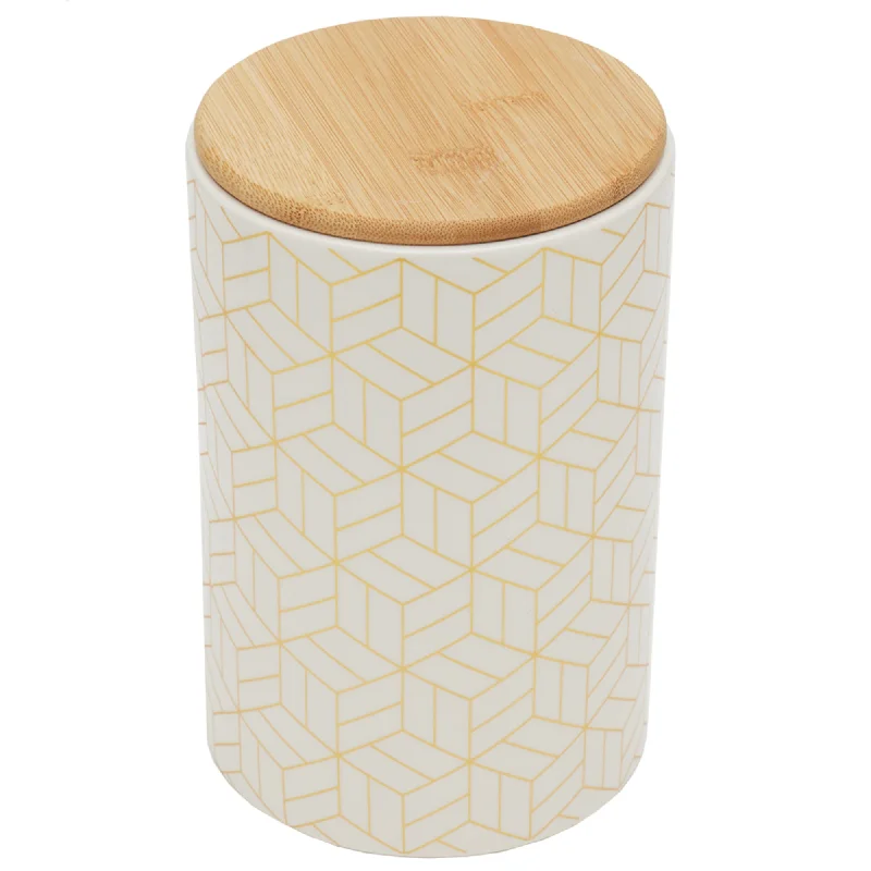 Cubix X-Large Ceramic Canister with Bamboo Top