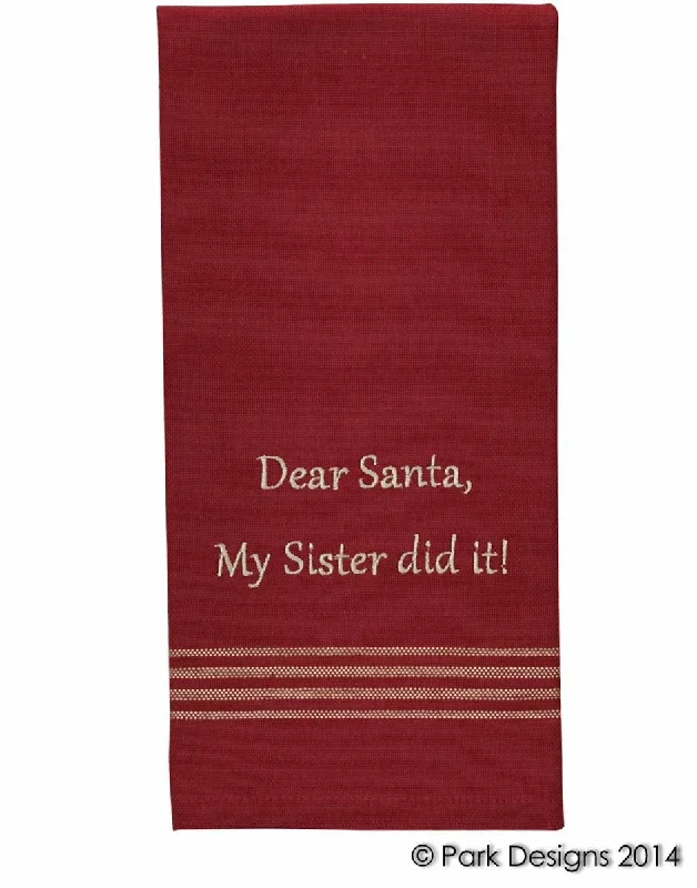 Dear Santa, Sister Did It Dishtowel - Set of 3 Park Designs