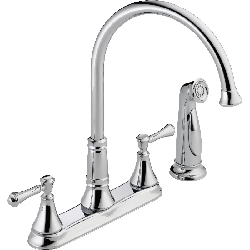 Delta Cassidy Gooseneck Chrome Kitchen Faucet with Side Sprayer 579500