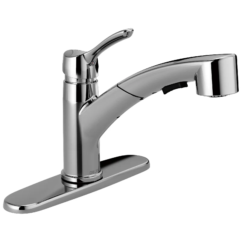 Delta Collins Collection Chrome Finish Modern Single Lever Handle Pull-Out Kitchen Sink Faucet D4140DST