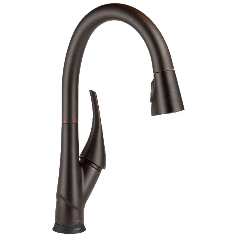 Delta Esque Collection Venetian Bronze Finish Single-Handle One Hole Pull-Down Electronic Kitchen Sink Faucet with Touch2O Technology D9181TRBDST