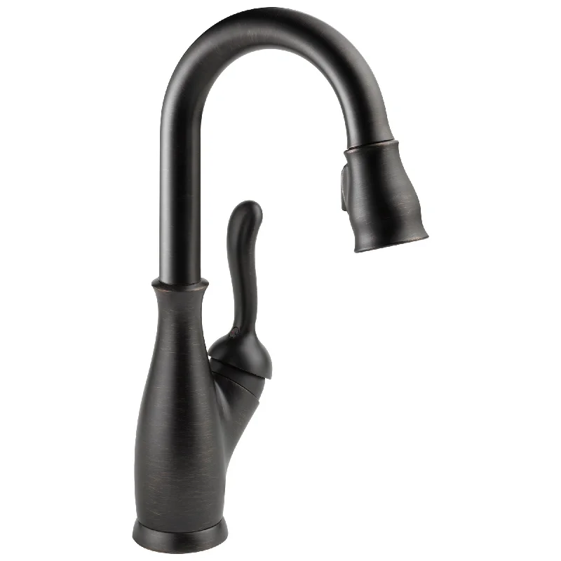 Delta Leland Collection Venetian Bronze Finish Single Handle One Hole Swivel Spout Pull-Down Bar / Prep Faucet D9678RBDST