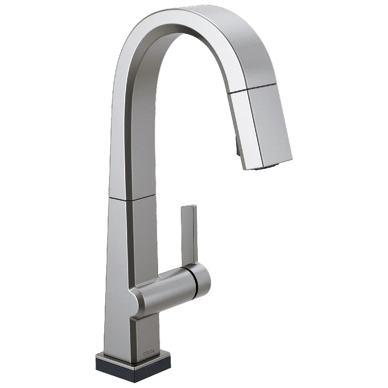 Delta Pivotal Arctic Stainless Steel Finish Single Handle Pull Down Bar/Prep Faucet With Touch2O Technology D9993TARDST