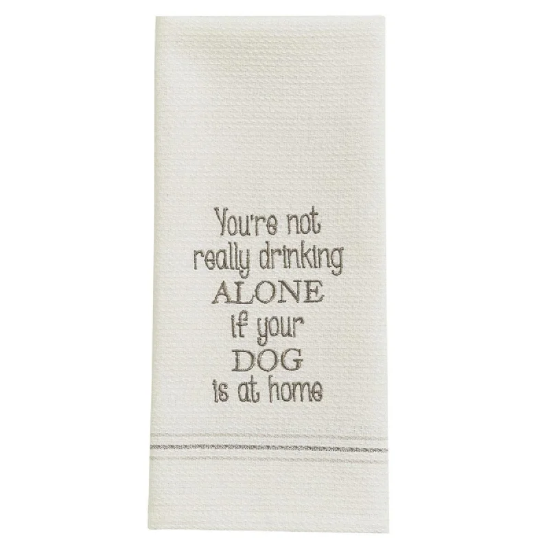 Dog At Home Embroidered Dishtowel - Set of 2 Park Designs