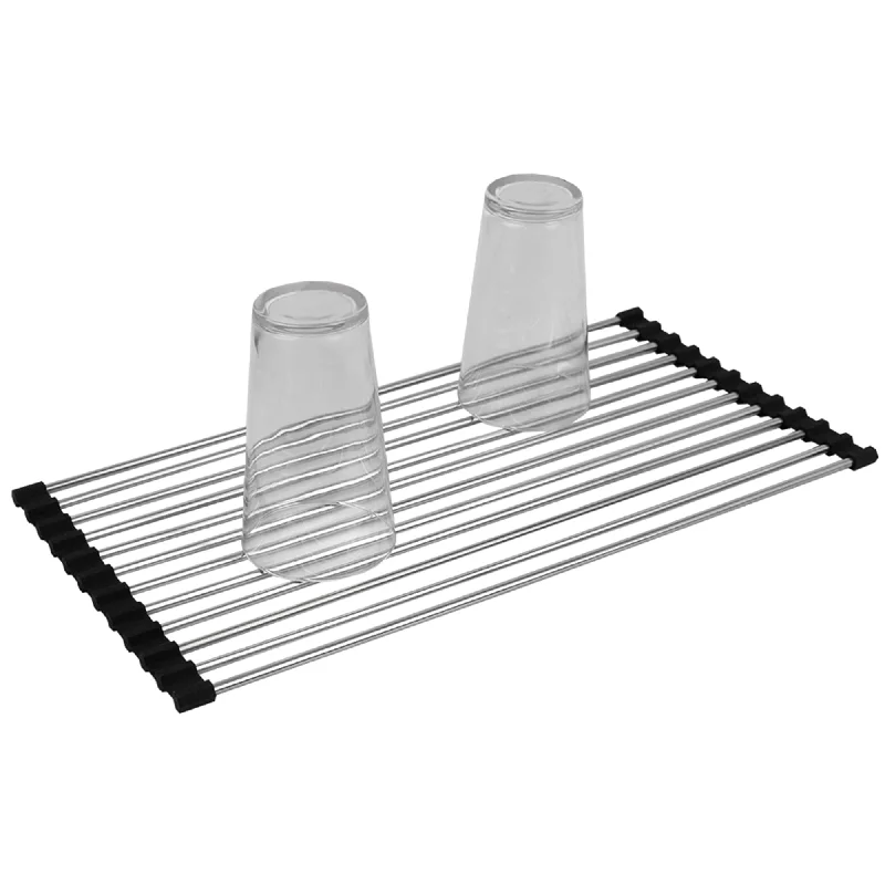 Roll Up Dish Drying Rack, Black