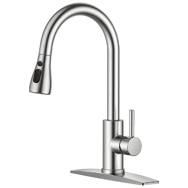 Forious Stainless Steel High Arc Single Handle Kitchen Sink Faucet