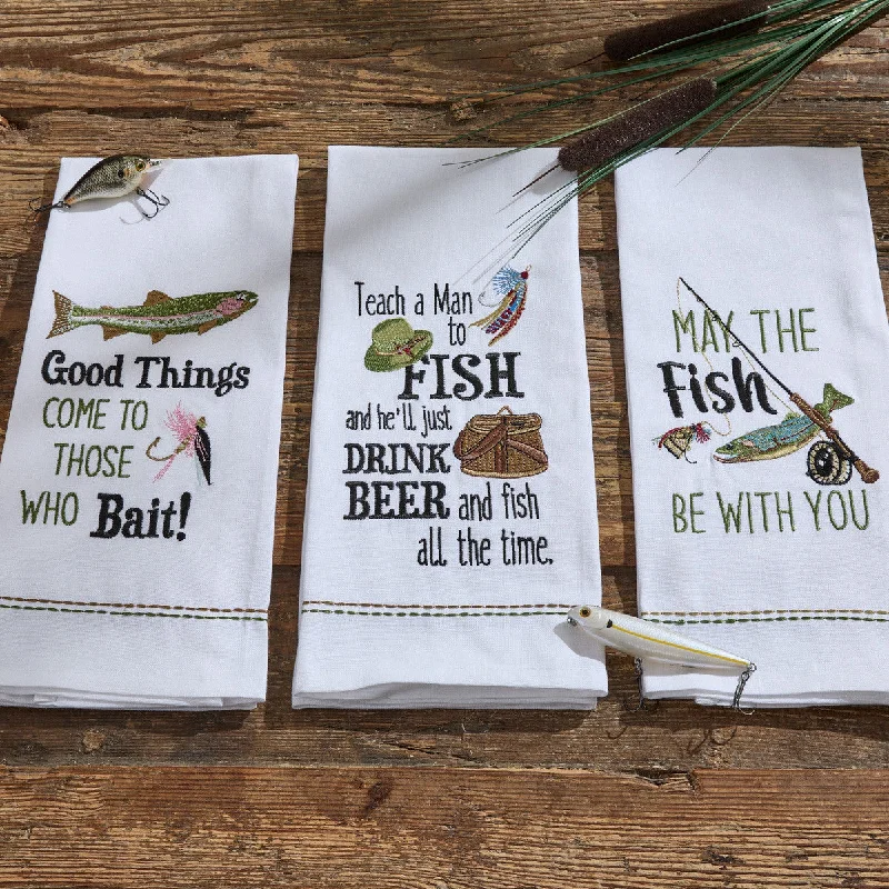 Good Things Come Embroidered Dishtowels - Set of 6 Park Designs