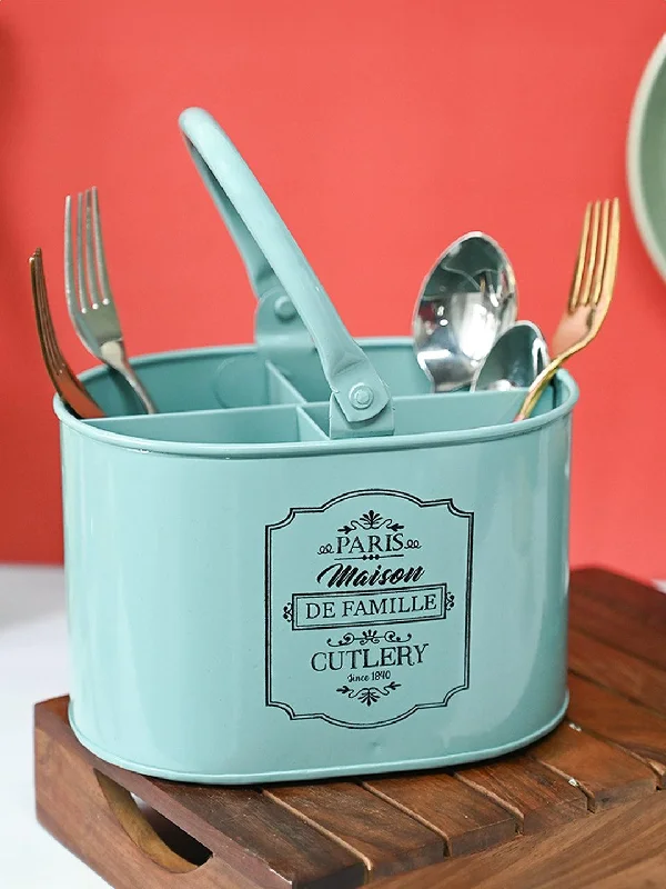 Metal Cutlery Holder - Green