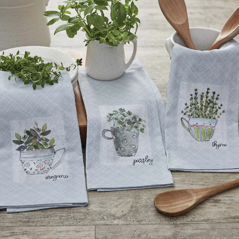 Herb Garden Oregano Dishtowel Set of 6 Park Designs