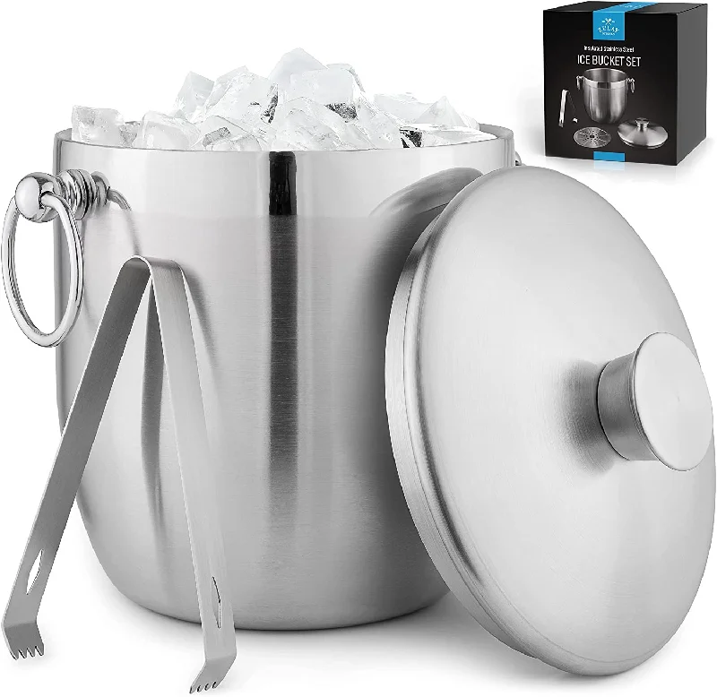 Ice Bucket With Lid, Strainer & Tongs (3 Liters)