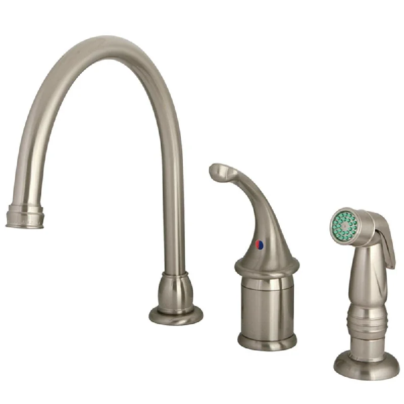 Kingston Brass Satin Nickel Georgian kitchen faucet with sprayer KB3818GLSP