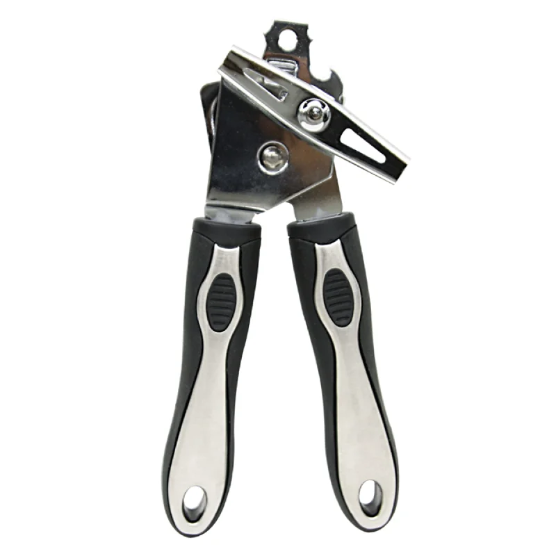 Stainless Steel Can Opener with Rubber Grip Handle