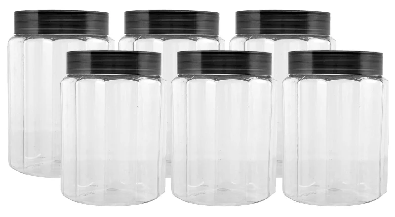 Kuber Industries Food Grade Odourless BPA Free Plastic Kitchen Container Set With Airtight Lid,500ml, Set of 6 (Grey)-HS42KUBMART25068