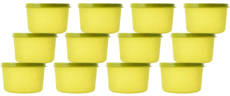 Kuber Industries Plastic 12 Pieces Kitchen Storage Spice Containers, Fridge Container, Food Utility Box, Food Storage Containers Jars 400 Ml (Green) - CTLTC43887