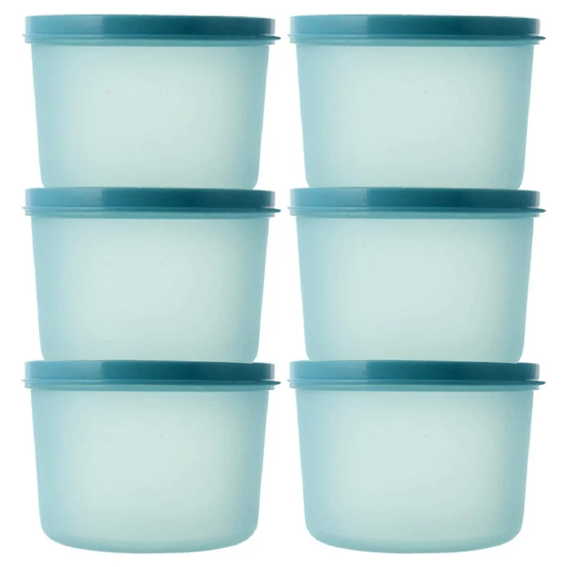 Kuber Industries Plastic 6 Pieces Kitchen Storage Spice Containers, Fridge Container, Food Utility Box, Food Storage Containers Jars 200 Ml (Blue) - CTLTC43824