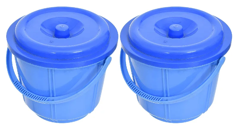 Kuber Industries Small Plastic Storage Container/Bucket for Store Flour, Rice, Sugar, Baking Supplies with Handle & Lid, 5 LTR.- Pack of 6 (Cream)-47KM01248