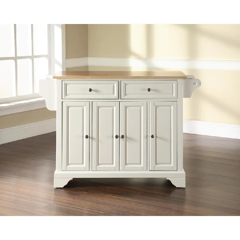 Lafayette Wood Top Full Size Kitchen Island/Cart White/Natural