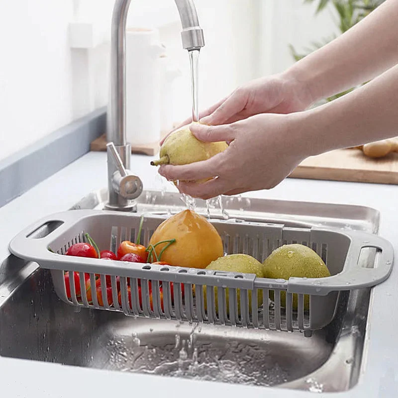 Multifunctional Kitchen Sink Basket Drain Basket (Gray)