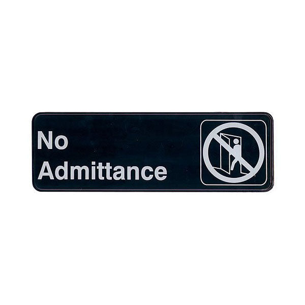 No Admittance Sign, 3" x 9"