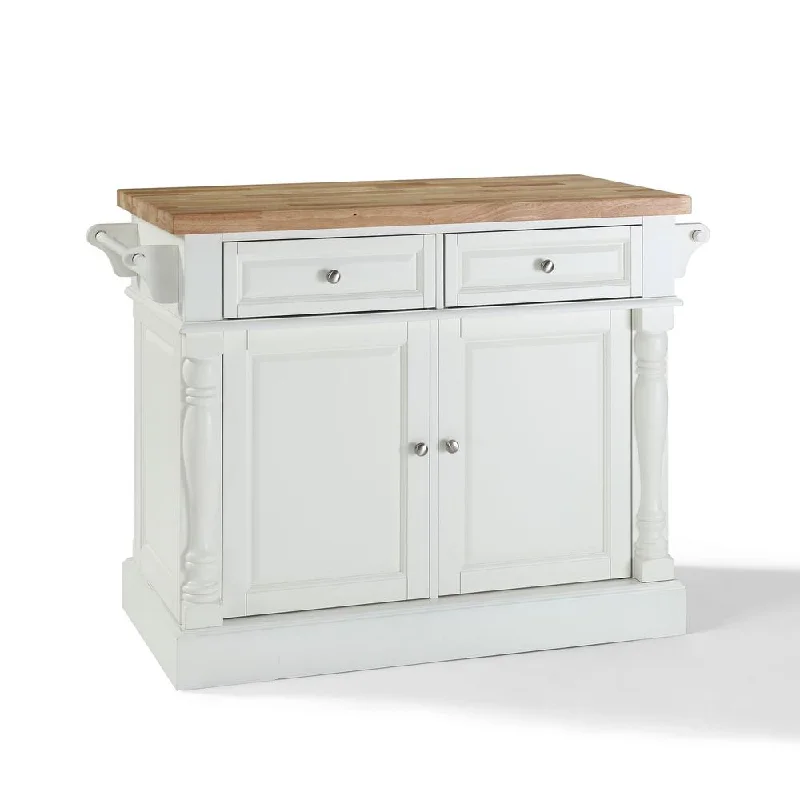 Oxford Butcher Block Kitchen Island White