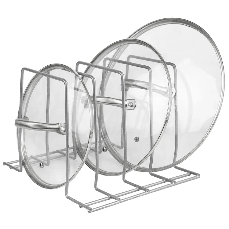 Vinyl Coated Steel Lid Rack, Silver