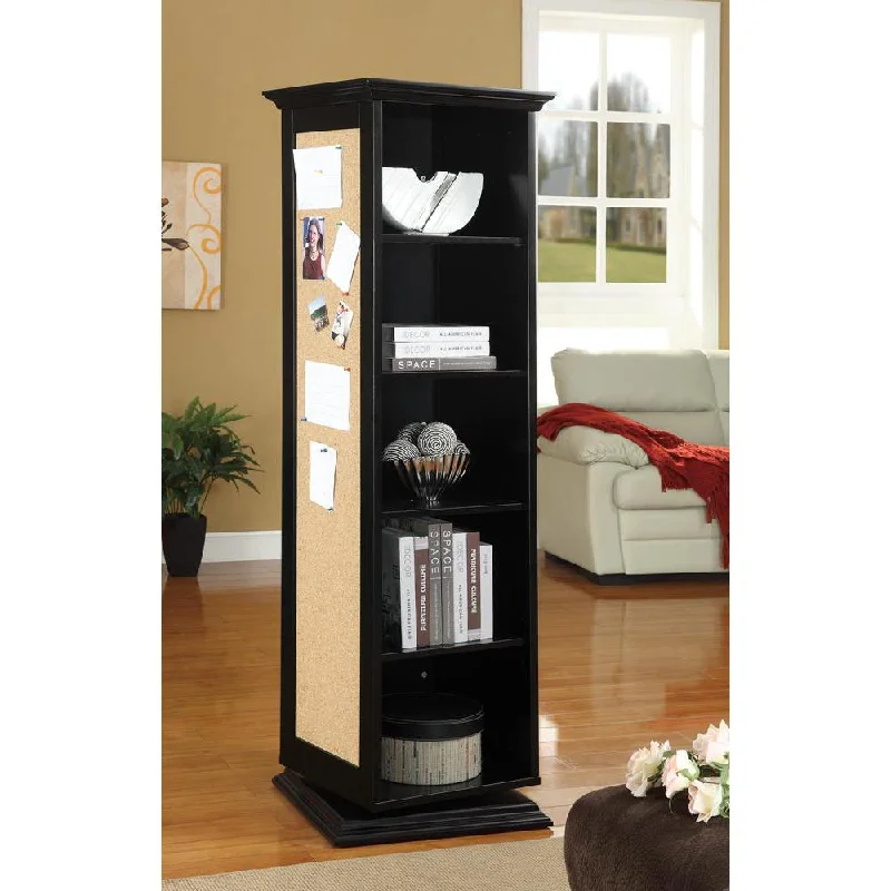 Robinsons Swivel Accent Cabinet with Cork Board Black