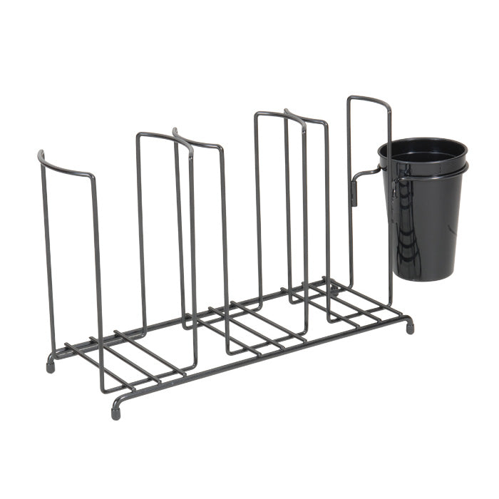 San Jamar C8003WFS Black Wire 3- Stack Cup & Lid Organizer