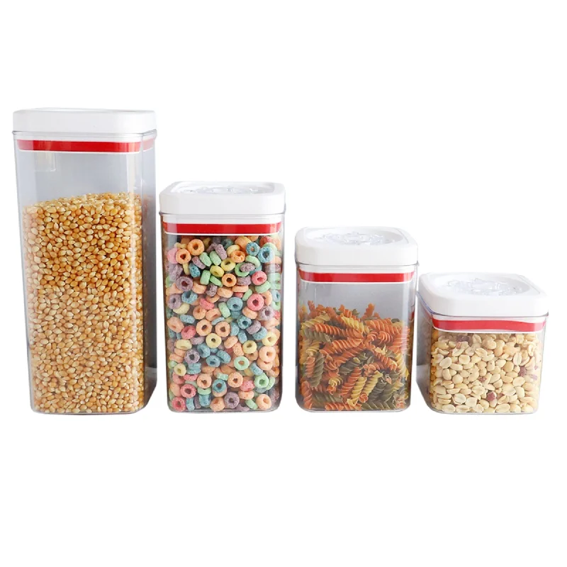 4 Piece Twist N’ Lock Square Canister Set