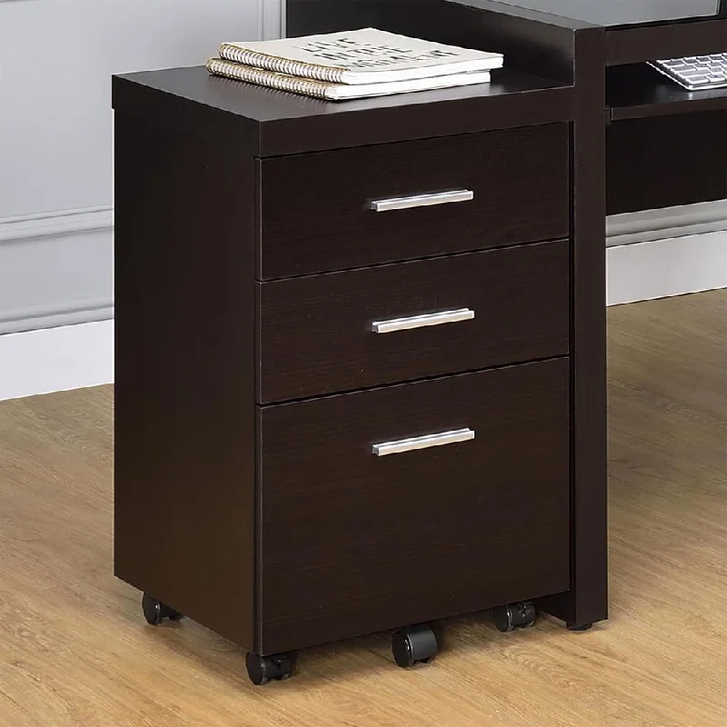 Skeena 3-drawer Mobile Storage Cabinet Cappuccino