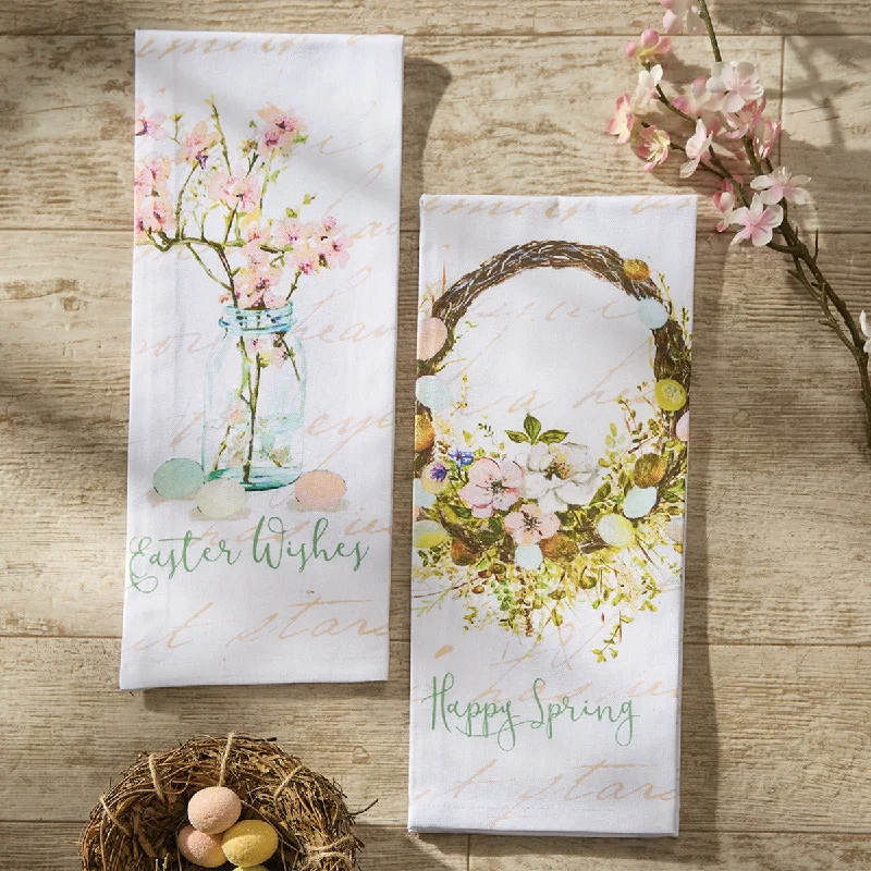 Spring In Bloom Easter Wishes Dishtowel Set of 6  Park Designs