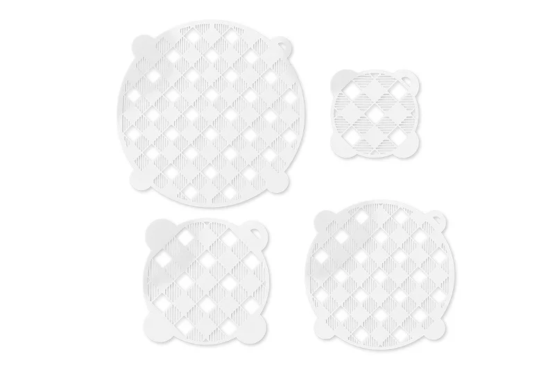 Talisman Designs Multi-Use Baking Stencils, Plaid Design, Set of 4 sizes, 3.5 inch, 5 inch, 8 inch, & 10 inch, White