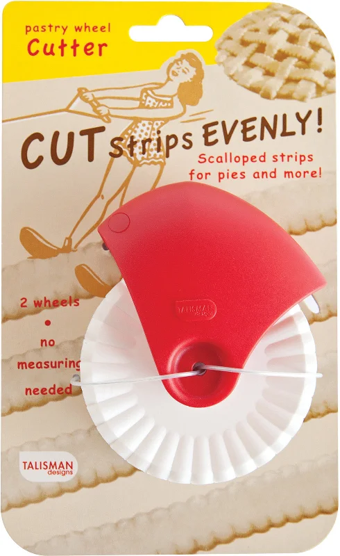 Talisman Designs Pastry Wheel Pie Crust Cutter, Red