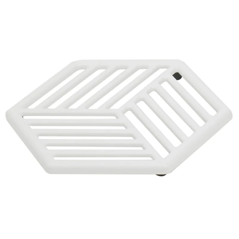 Lines Cast Iron Trivet, White