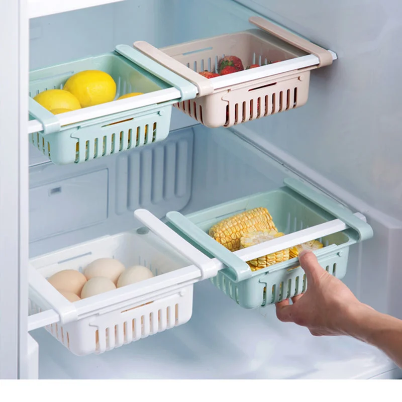 ADJUSTABLE REFRIGERATOR STORAGE RACK