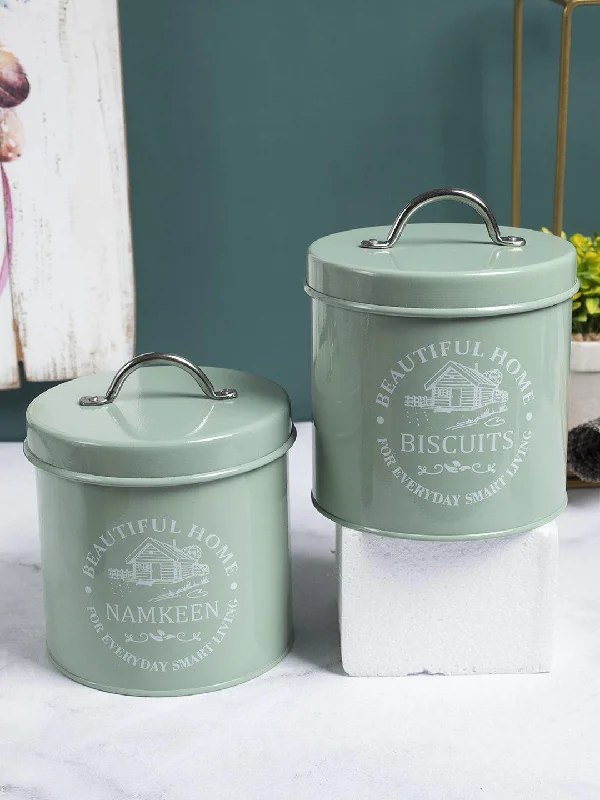 Market99 Biscuits & Namkeen Storage Jar with Lid - Set Of 2, Each 1300 mL