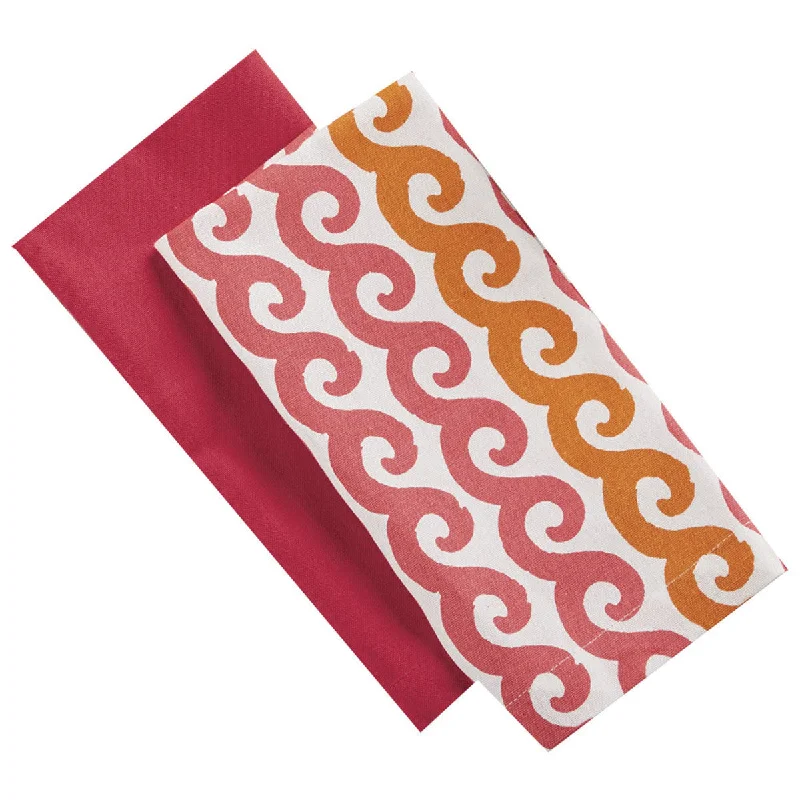 Waves Dishtowel Set  Fuchsia Set of 6 Park Designs