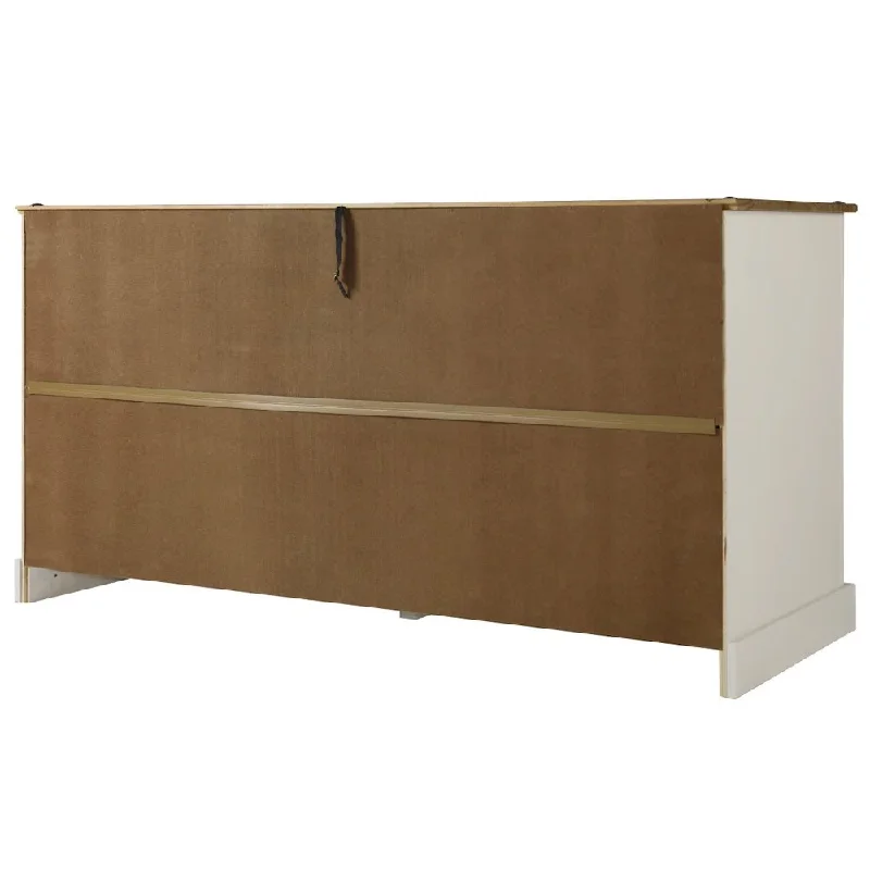 Wood Buffet Sideboard in Distressed White