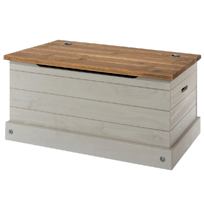 Wood Storage Trunk in Corona Gray