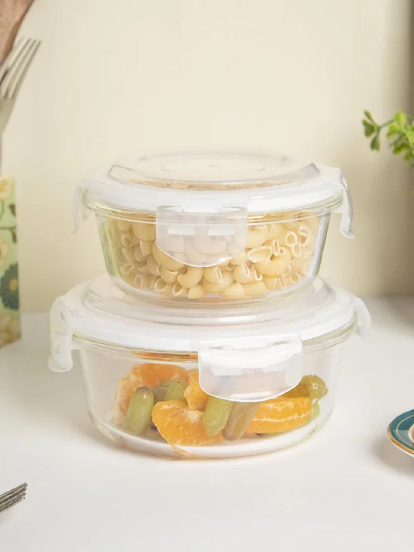 Borosilicate Food Containers (Pack of 2 - 400ml & 620ml)